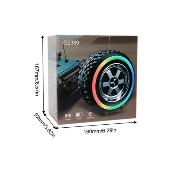 Car Wheel Mini Speaker LED 1200mAh Wireless 6 | PricZone