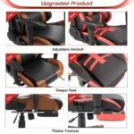 Ergonomic Racing Chair with Footrest Office Gaming 6 | PricZone