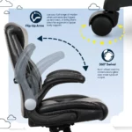 Air Lumbar Bonded Leather Office Chair with Wheels 5 | PricZone