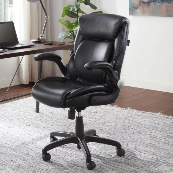 Air Lumbar Bonded Leather Office Chair with Wheels | PricZone