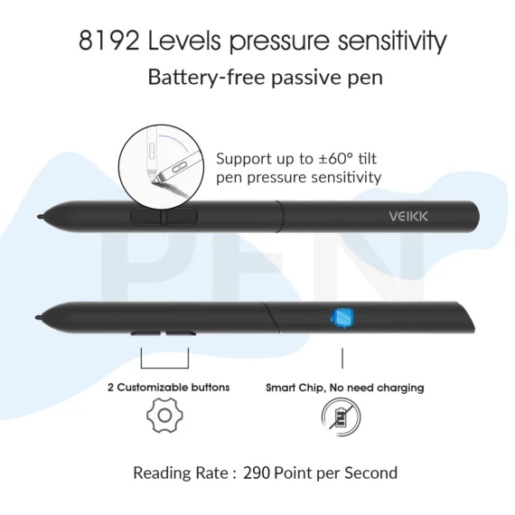 VEIKK A30 Graphic Tablet 10x6 with Stylus 4