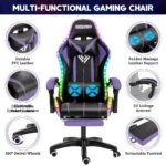 RGB Gaming Chair Ergonomic Massage Swivel 5 | PricZone