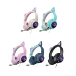 LED Cat Ear Gaming Headset for Girls with Mic 3 | PricZone