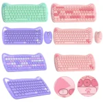 Cute Pink Cat Bluetooth Keyboard Mouse | PricZone