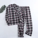 Plaid Flannel Mens Pajama Set Warm 2 | PricZone