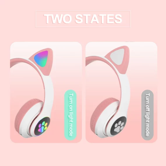 Cute Cat Ear LED Bluetooth Headset for Kids 4 | PricZone