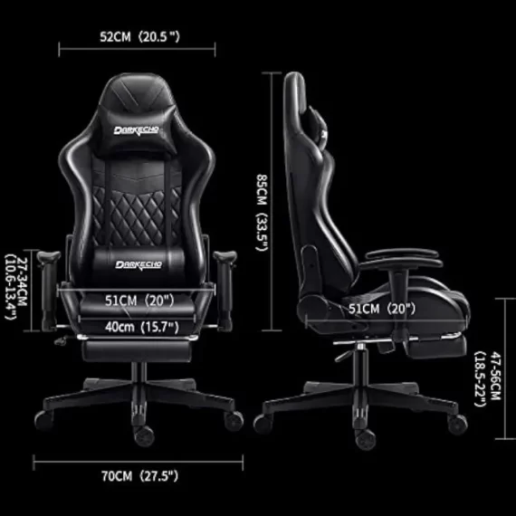 Darkecho Massage Gaming Chair with Footrest and Adjustability 3 | PricZone