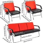 Executive PU Reception Chair Red Waiting Room Sofa 2 | PricZone