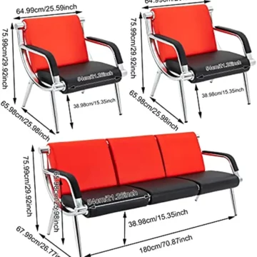 Executive PU Reception Chair Red Waiting Room Sofa 2 | PricZone