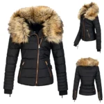 Warm Fuzzy Hooded Down Jacket for Women 5 | PricZone