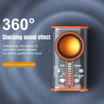 K07 Transparent LED Mecha Speaker   600mAh MIC 2 | PricZone