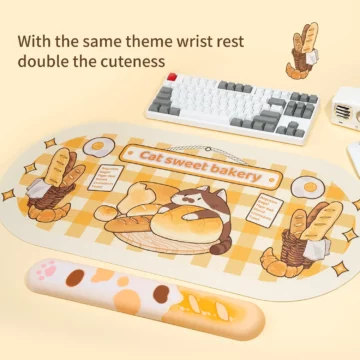 Cute Cat Bakery Desk Mat Wrist Rest 2