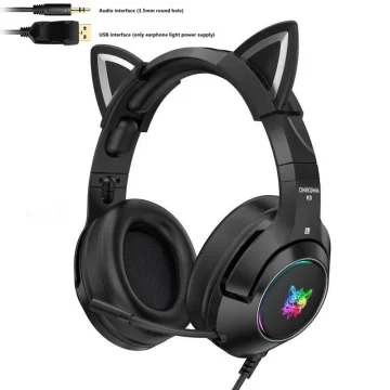 K9 Cat Ear Soundproof Gaming Headset Durable Fun 2