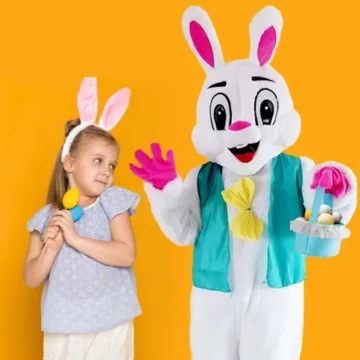 Deluxe Adult Easter Bunny Mascot Costume 2