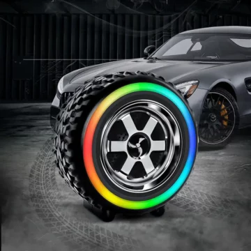 Car Wheel Mini Speaker: LED, 1200mAh, Wireless 2