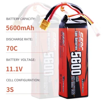 Sunpadow 3S 11.1V 5600mAh 70C Lipo Battery 2