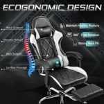 Massage Gaming Chair with Footrest and Lumbar Support 4 | PricZone