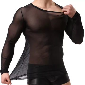 Gay Nylon Mesh Shirt Underwear Transparent 1 | PricZone