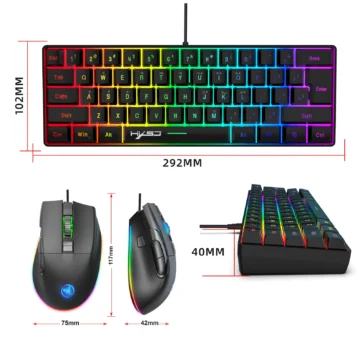 HXSJ 61-Key RGB Gaming Keyboard & Mouse 2