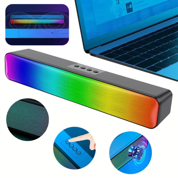 Compact RGB Desk Soundbar 3D Stereo Bluetooth Speaker 6 | PricZone