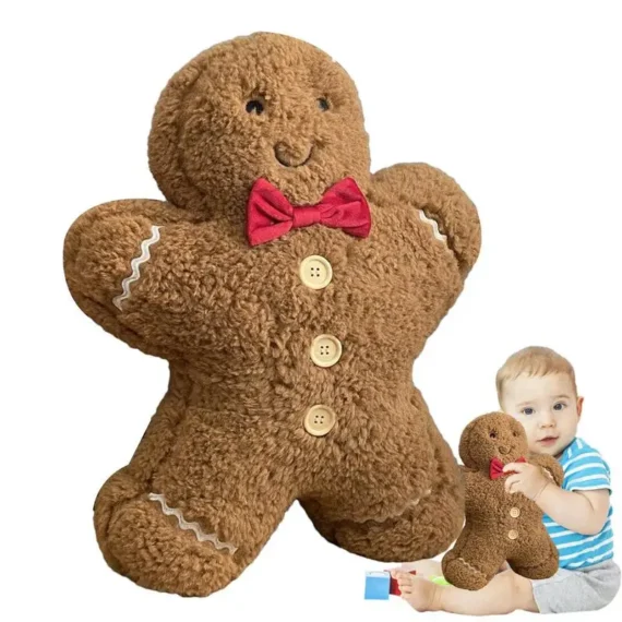 Cute Gingerbread Man Plush Pillow for Christmas | PricZone