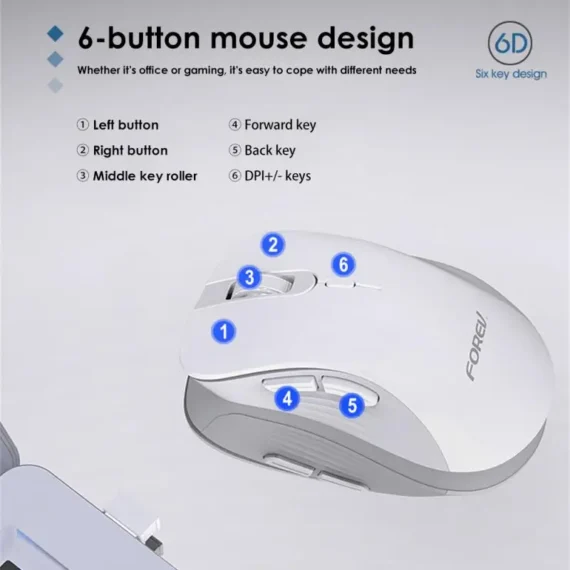 Ergo Wireless Mouse 3200DPI for Gaming Office 6 | PricZone