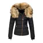 Warm Fuzzy Hooded Down Jacket for Women | PricZone