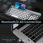 2 in 1 BT Keyboard Mouse Set with Phone Holder 2