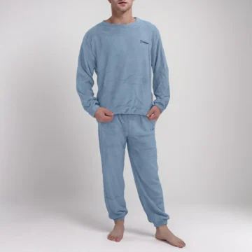 Cozy Flannel Men's Pajama Set - Winter Warm Sleepwear