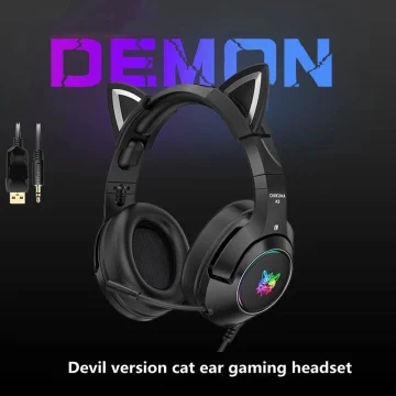 K9 Cat Ear Soundproof Gaming Headset Durable Fun