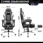 Massage Gaming Chair with Footrest and Lumbar Support 3 | PricZone