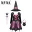 Girls Sparkly Witch Costume with Hat & Wand