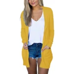 Long Thin Cardigan Coat with Pockets | PricZone