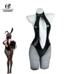 Sexy Black Bunny Girl Cosplay Suit Deep V Jumpsuit | PricZone