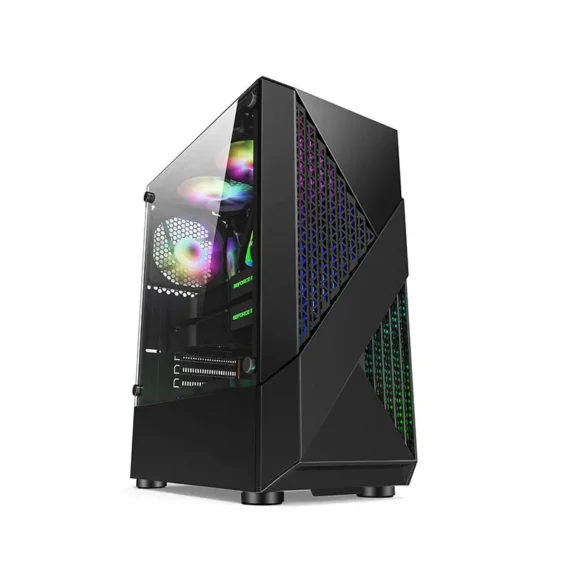 ATX Mid Tower Diamond Grid Gaming Case 2