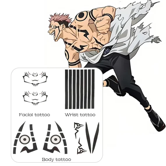 Jujutsu Kaisen Sukuna Tattoo Stickers | PricZone