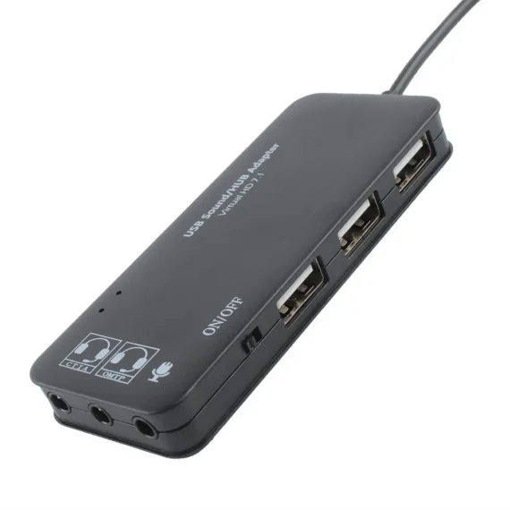 3 Port USB Hub Sound Card for PC 4 | PricZone