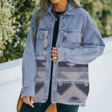 Oversized Denim Jacket Casual Winter Wear | PricZone