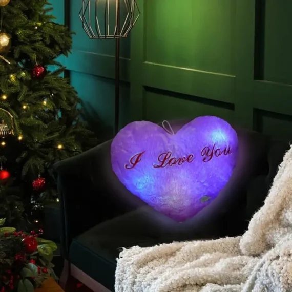 LED Heart Glow Pillow Valentines 14in 5 | PricZone