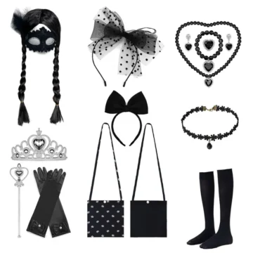 Kids Wednesday Addams Cosplay Set