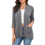 Womens Mid Length Knit Cardigan with Pockets 5 | PricZone