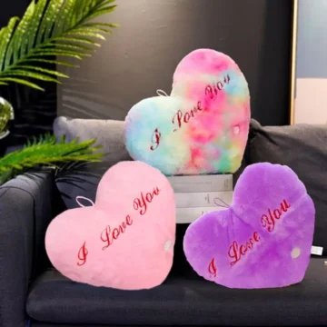 LED Heart Glow Pillow - Valentine's 14in