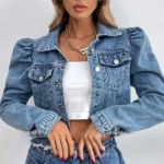 Puff Sleeve Denim Jacket 2024 Womens 3 | PricZone