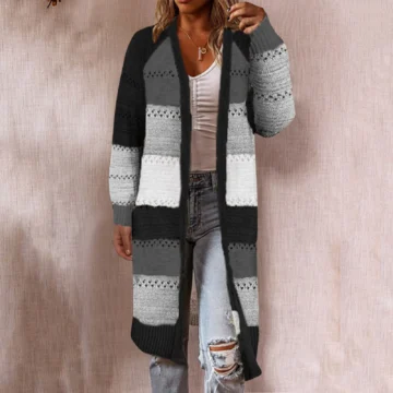 Boho Colorblock Long Cardigan for Women | PricZone