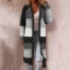 Boho Colorblock Long Cardigan for Women