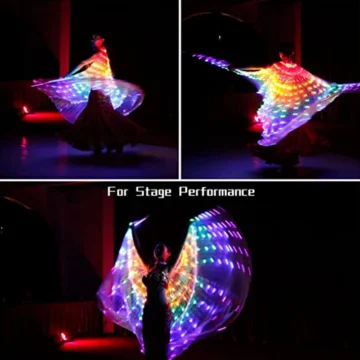 Colorful LED Belly Dance Wings with Sticks 2