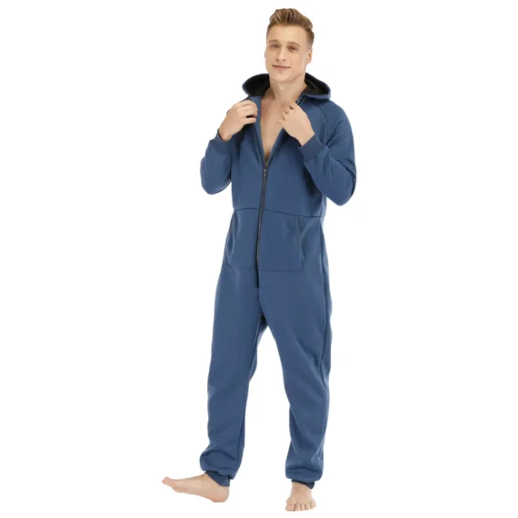 Hooded Mens Fleece Onesie Cozy Sleepwear | PricZone