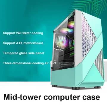 ATX Mid Tower Diamond Grid Gaming Case