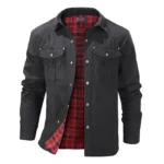 Winter Mens Plaid Bomber Jacket Warm Stylish | PricZone