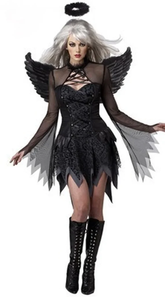 Adult Fallen Angel Costume with Wings 4 | PricZone